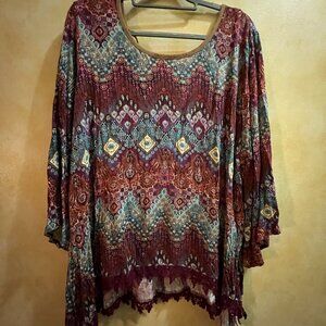 New Directions Weekend Boho Tunic Top – 3X